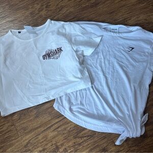 Gymshark White Tees-Size S, Set of Two
